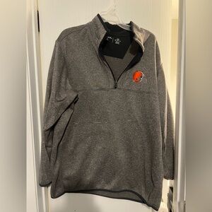 Gray Quarter-Zip Pullover with Logo